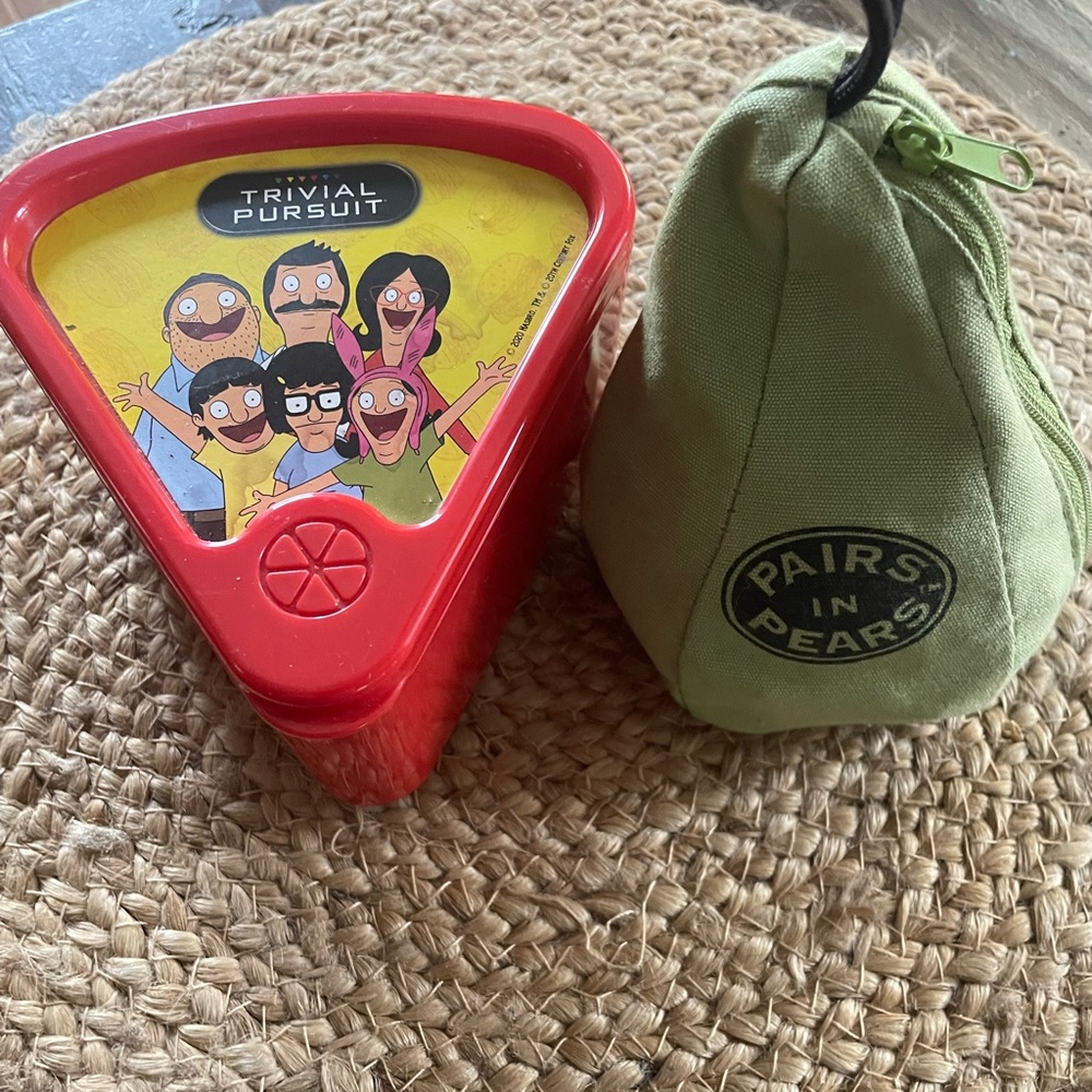 Bob’s Burgers Trivial Pursuit and Pairs in Pears games.